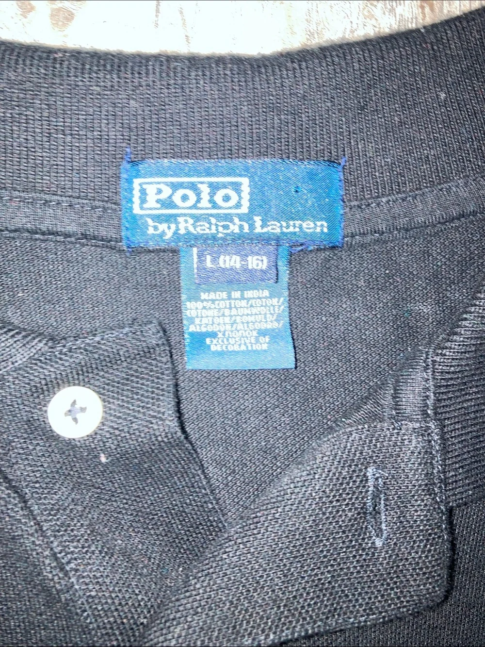 Boys Polo by Ralph Lauren Black Long-Sleeve Polo with Red Pony Logo